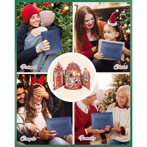 Pop Up 3D Christmas Cards - Cute Cozy Holiday Cats Living Room Xmas Greeting Cards with Envelopes, Festive Themed Gift Card, Christmas Tree and Fireplace Design