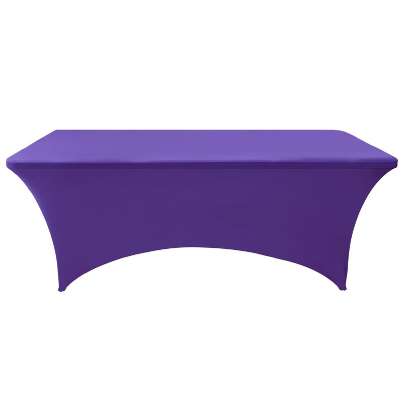 ZarzaaSik 6-Pack 8ft Spandex Table Covers for Rectangle Folding Tables - Washable Elastic Tablecloth - Ultimate Fitted Table Protector for Birthday Parties, Trade Shows, Banquet