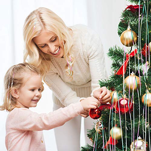 Christmas Shimmer Tinsel Icicles Decorations 18 Inch Xmas Tree Tinsel Foil Fringe Icicles Christmas Iridescent Tinsel Foil Fringes for Xmas Holiday Decor (Iridescent,4000 Strands)