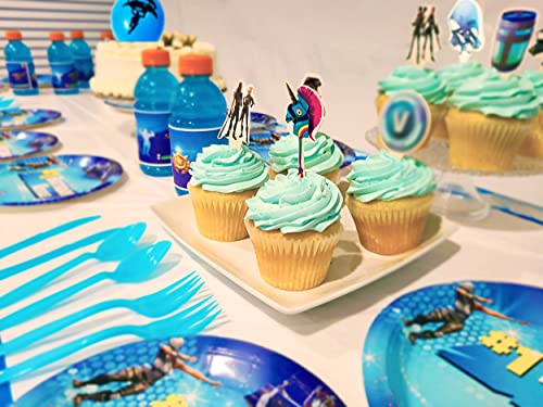 Video Game Themed Party Supplies Set - 142 Pieces for Birthday Celebrations