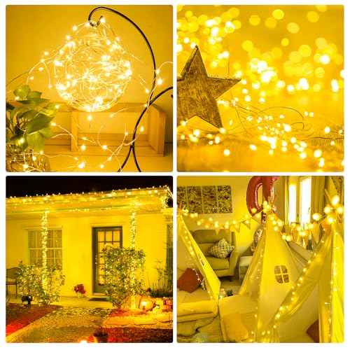 Ehome Fairy Lights USB Powered Fairy Lights Plug in 66ft 200 Led String Lights Decorative Lights for Bedroom Indoor Christmas Wedding Party Patio Window (Warm White)