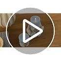 Luminara 6.5 Inch Unscented Flameless Candle with Moving Flame - Coastal Seashell & Starfish Chambray