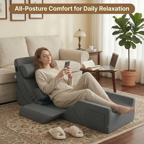 Axelrod 9PCS Orthopedic Bed Wedge Pillow Set Melange Gray - Post Surgery Support