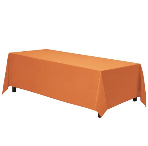 Gee Di Moda Rectangle Tablecloth - 90 x 156 Inch Orange Table Cloth for 8 Foot Tables with Floor-Length Drop - Heavy Duty Washable Fabric for Holiday Party, Dinner, Weddings & Baby Shower