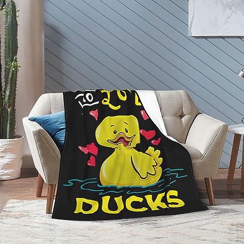 Duck Blanket Super Cozy Soft Duck Animal Stuff Decor Throw Blanket Warm Plush Fluffy Just a Girl Who Loves Ducks Lightweight Fleece Flannel Gifts Blankets for Women Kids Adults 50"x40"