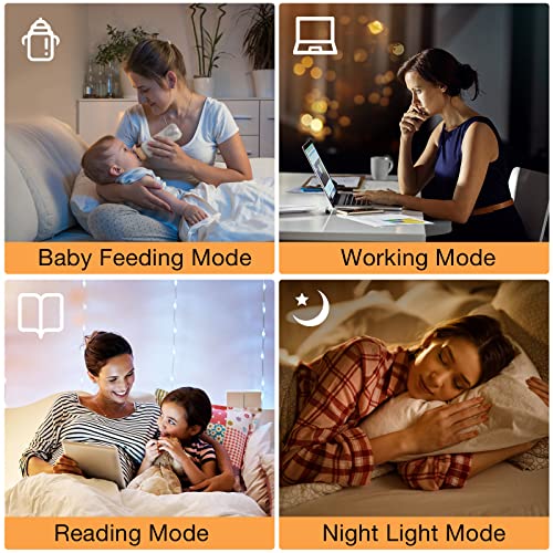 Ambimall 64 Inch Floor Lamp with Remote & Stepless Dimming - Beige Shade, Brown Pole, 9W Bulb Included