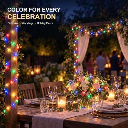 CANDPOT 3 Pack USB Fairy Lights Multicolor 16.5ft, 50 LEDs USB Powered String Lights