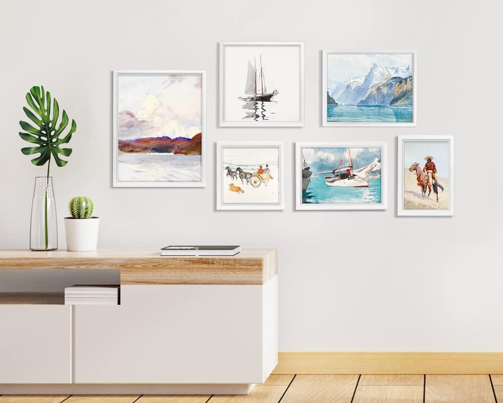 LaVie Home 5x7 Picture Frames - Set of 12 White Frames with High Definition Glass for Wall & Table Display