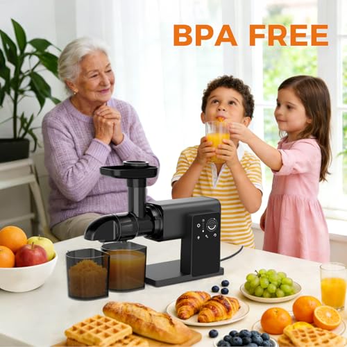 PSIIDAN Cold Press Juicer Machine with Smart Touch Screen - Leafy Greens & Vegetable Extractor, BPA-Free