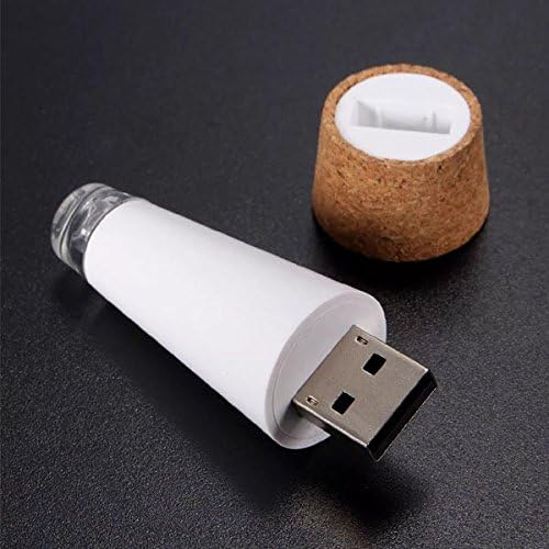USB Rechargeable Bottle Cork Lights - Pack of 2 for Romantic Dinner & Party Decor