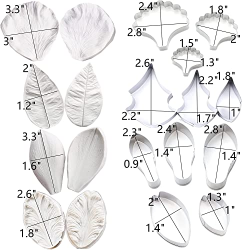Gum Paste Flower Molds & Fondant Cutters Set for Cake Decorating