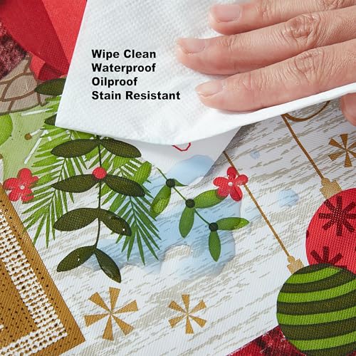 Newbridge Christmas Ivory Sleigh Bells 60 x 84 Oval Vinyl Tablecloth