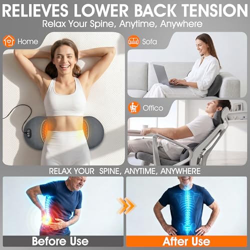 WaveHaven 3-in-1 Electric Lumbar Support Pillow with Heat & Massager (Plug-in)