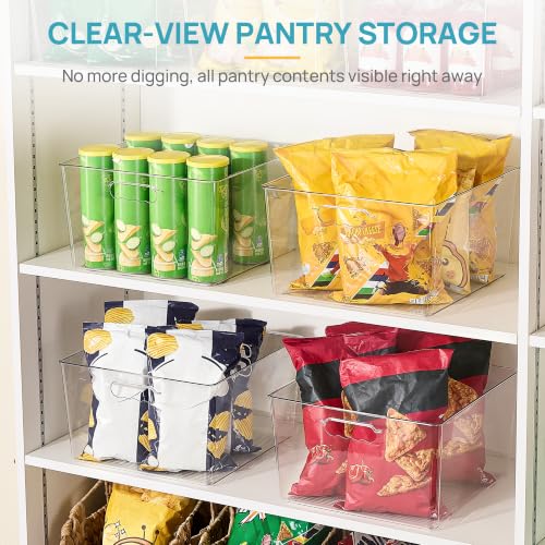 13x13 Inch Clear Storage Bins - Extra Large Cube Organizer, 4 Pack