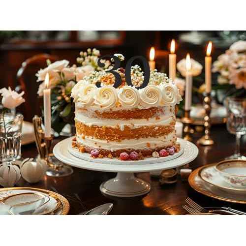 Shapenty 3.7Inch Large Acrylic 0-9 Number Cake Toppers Picks for Birthday Wedding Graduation Anniversary Christmas Cake Decoration Party Supplies (10, Black)