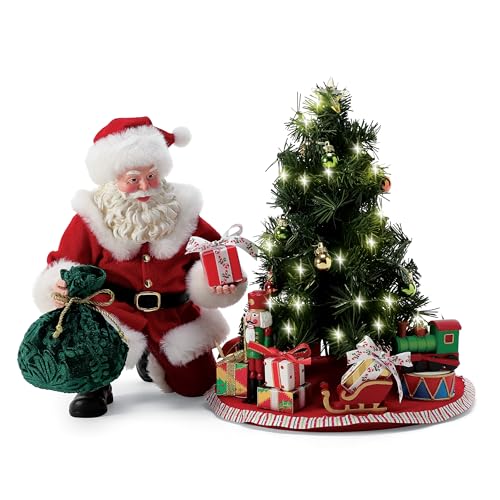 Department 56 Christmas Santa Figurine Set with Lights - 9.5 Inch Holiday Decor