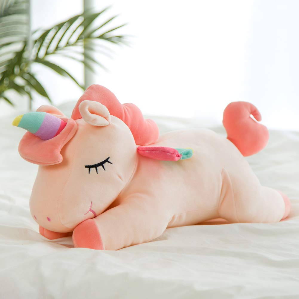 hitoshe Unicorn Stuffed Animal, Soft Unicorn Plush Hugging Pillow Toy Gifts for Kids (Pink, 23.6 in)