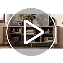 Natural Rattan TV Stand for 65 Inch TVs with Charging Station, Mid Century Modern Entertainment Center, Boho Media Console with Storage & Shelves - 59"