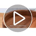 Large Glass Salad Bowl Set with Acacia Wood Base & Utensils - Elegant Kitchen Serveware