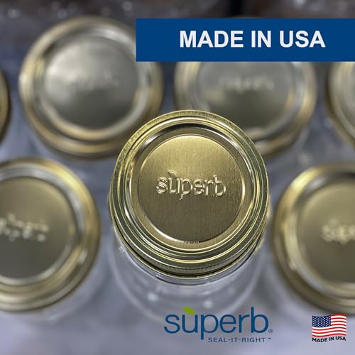 Regular Mouth Canning Lids - 60 Pack Food Grade Sealing Caps for Mason Jars