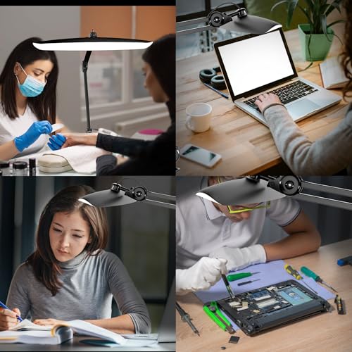 Gelpal 3000 Lumens Adjustable LED Desk Lamp with Clamp - Black