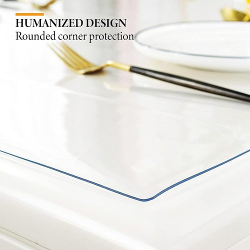 Deep Dream 2mm Thick Clear Table Cover Protector 36 x 60 Inch, Plastic Table Cover Rectangle, PVC Clear Table Protector, Desk Protector Mat for Dining Room Table