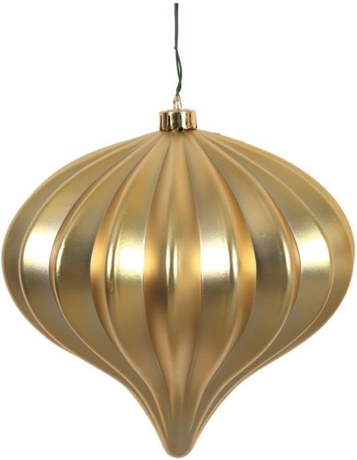 Burnished Orange Matte Onion Christmas Ornaments - UV Treated, Set of 3 by Vickerman