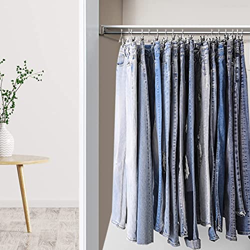 50 Pack Metal Pants Hangers with Clips - Adjustable, Space Saving for Men Women Kids