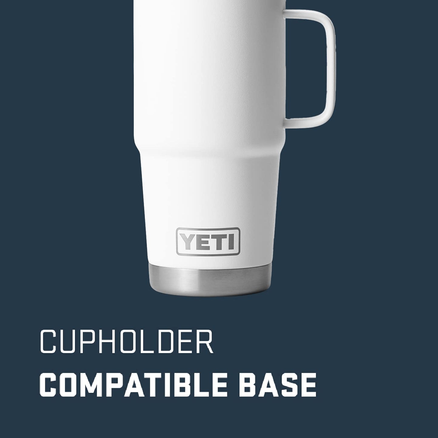 YETI Rambler 20 oz Travel Mug, Stainless Steel, Vacuum Insulated with Stronghold Lid, White