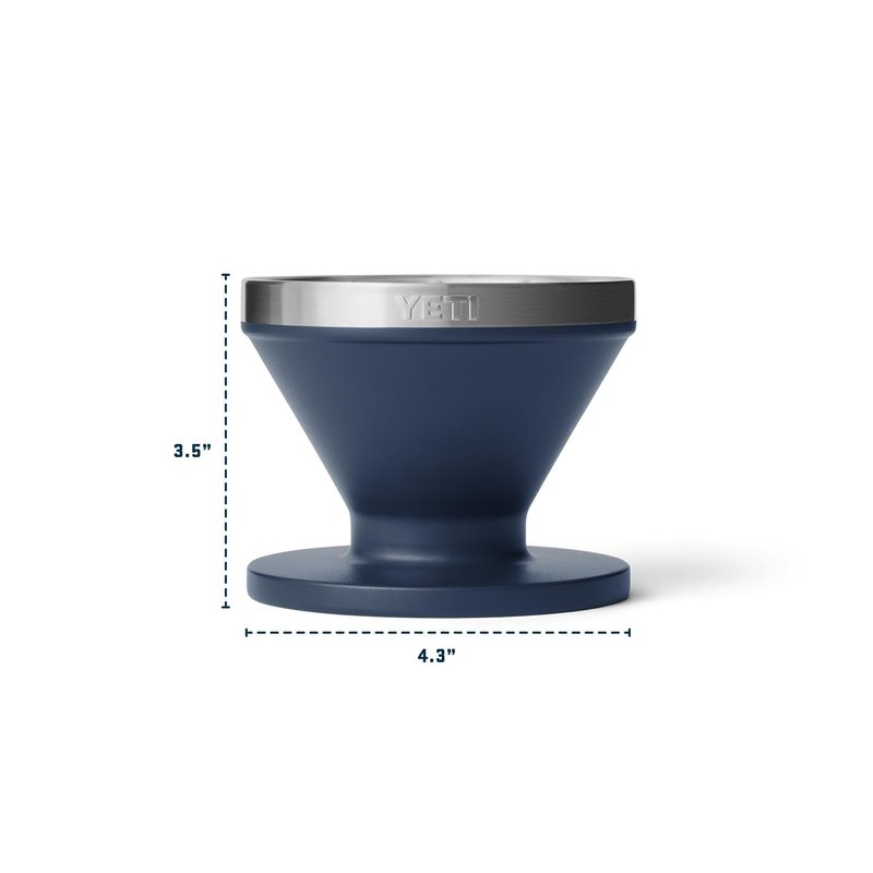 YETI Pour Over Coffee Maker Accessory Ramblers, Designed for Perfect Coffee Extraction Anywhere, Stainless Steel, fits any V60 Filter, Black