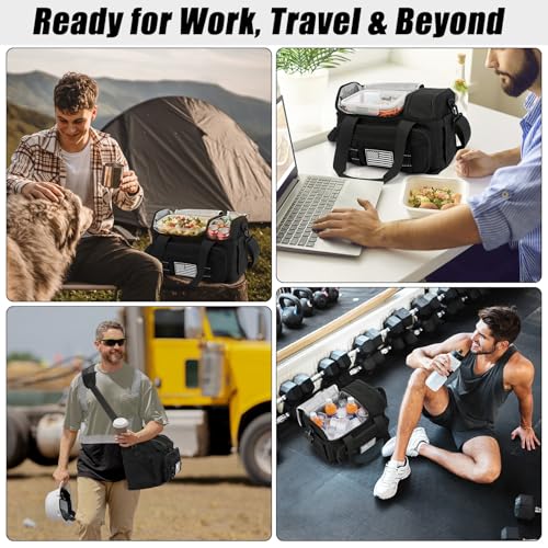 20L Insulated Lunch Bag for Men with Hot Cold Dual Compartments - Leakproof & Portable