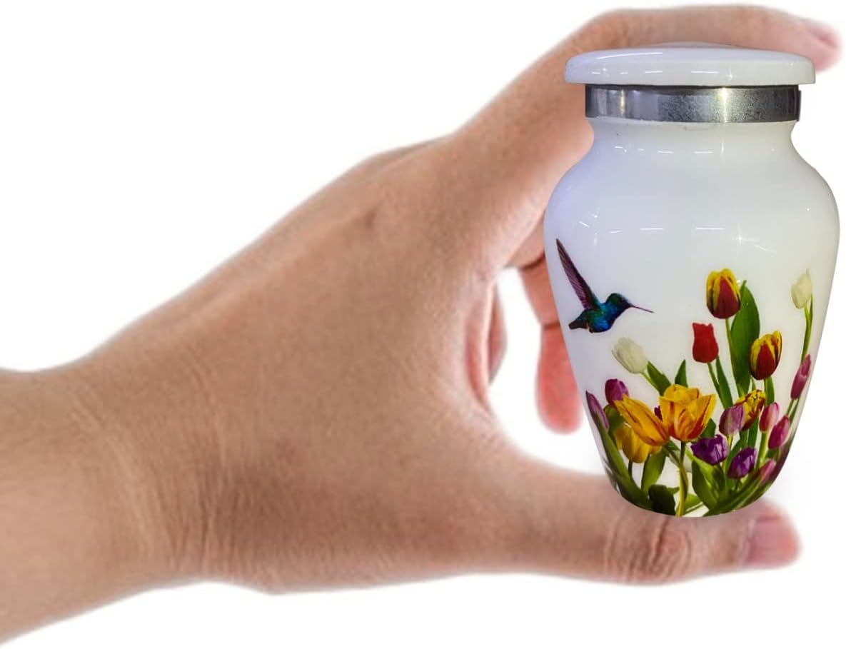 BOLD & DIVINE Adult Purple Hummingbird Cremation Urn | Human Ashes Adult Memorial urn, Burial, Funeral Cremation Urns | 200 Cubic Inches (Large Adult)