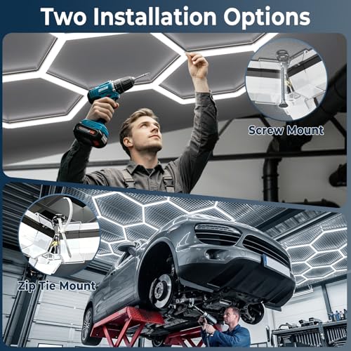 Gardencoin Hexagon LED Garage Light 5 Pack 168W 18000LM 6500K Professional Workshop Lighting