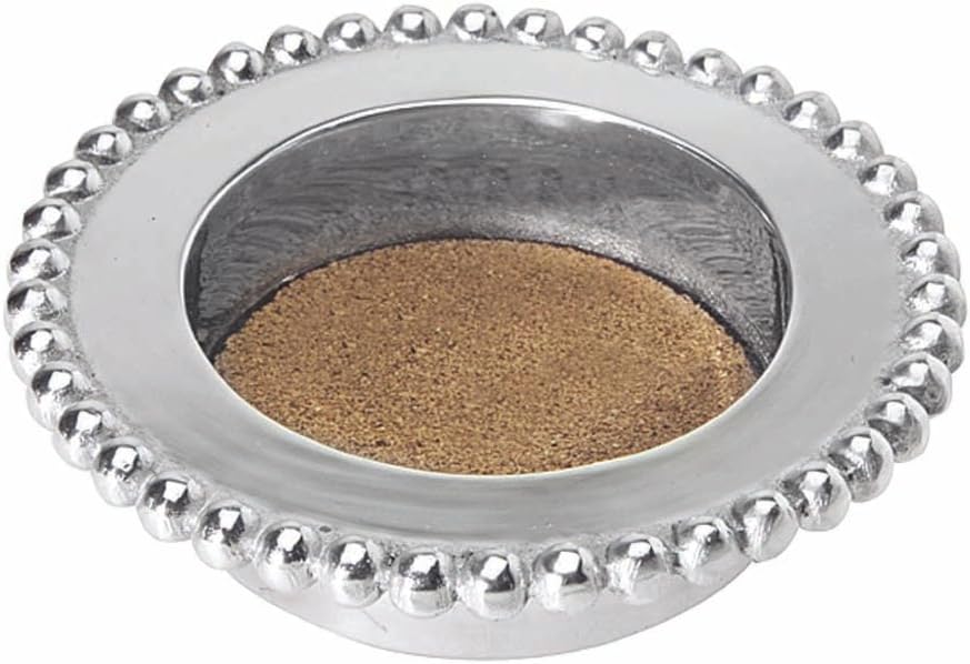 Mariposa Pearled Wine Coaster | Silver | Brillante | BARWARE | Wine Plates & Coasters | Recycled SANDCAST Aluminum | Handmade in Mexico