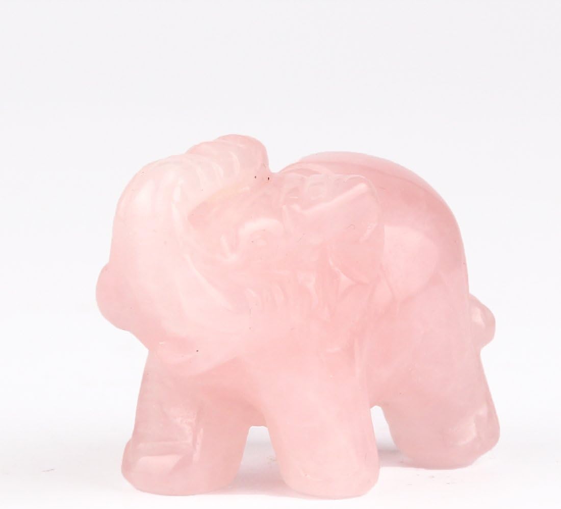 Opal Opalite Elephant Statue - 1.5" Natural Stone Carved Figurine for Chakra Healing