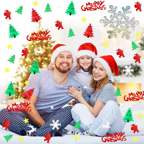 MARFOREVER Christmas Glitter Confetti, Merry Christmas Table Decorations Metallic Foil Confetti Sequins Xmas Snowflake Santa Claus Tree Elk Scatter Sprinkles for Xmas Winter Party Supplies
