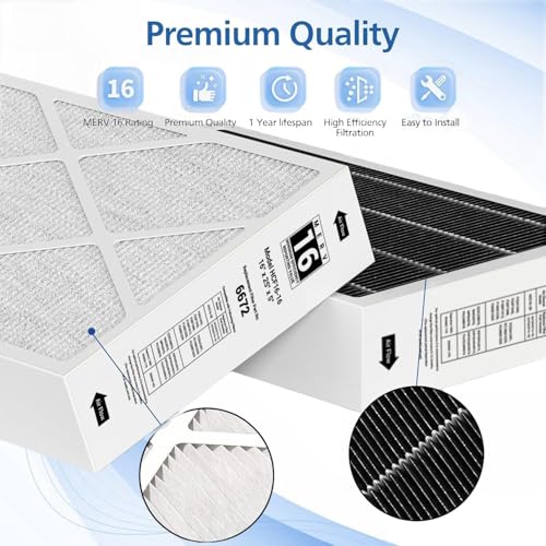 Foglapius 16x25x5 MERV 16 Furnace Air Filter Pack of 2 Compatible with Lennox X6672