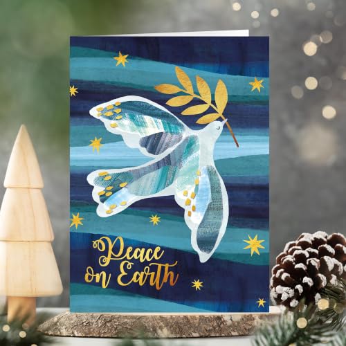 Religious Christmas Cards with Envelopes – Pack of 20, Dove of Peace