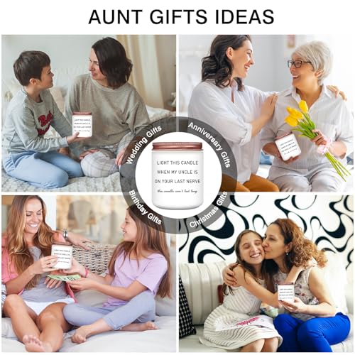 Funny Lavender Scented Candle for Aunt - Light This When My Uncle Is On Your Last Nerve - Gift Idea for Mothers Day, Birthday, Christmas, Wedding