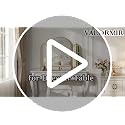 Black 30x36 Inch Tri-Fold Arched Vanity Mirror Wall Mount for Makeup & Hair