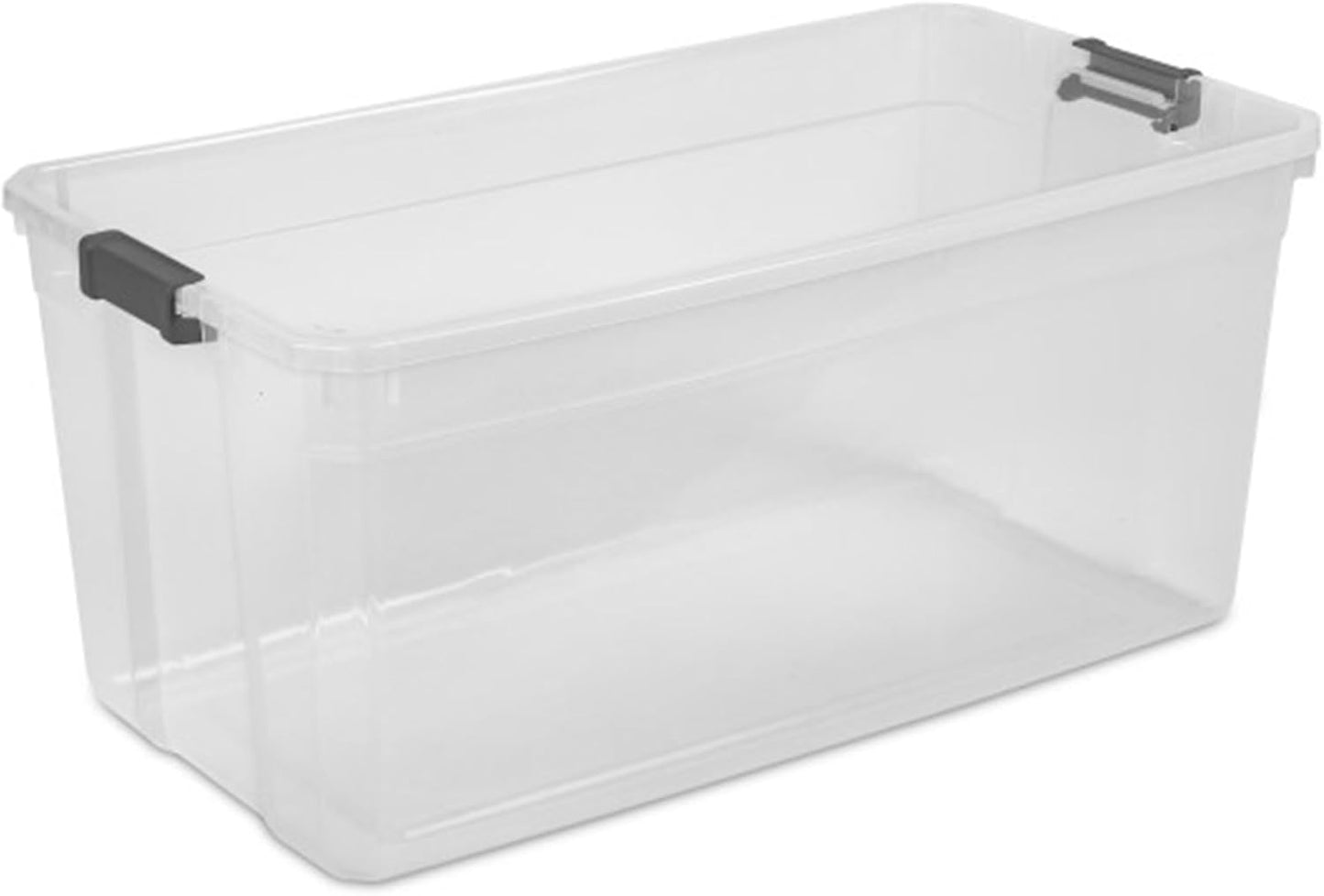 Sterilite 3-Pack Modular Stacker Boxes - Durable Clear Plastic Storage Bins with Latching Lids | 200 Quart for Closet, Bathroom, Office