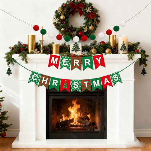 Christmas Banner 3 Pack - Holiday Hanging Decorations for Home & Party