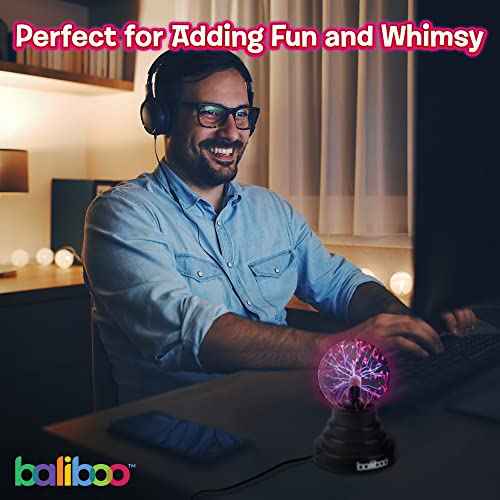 3" Mini Plasma Ball Light ? Touch Activated Lightning Globe ? USB & Battery Powered Plasma Globe Lamp ? Interactive Science Static Electricity Ball, Stocking Stuffers, Christmas Gifts