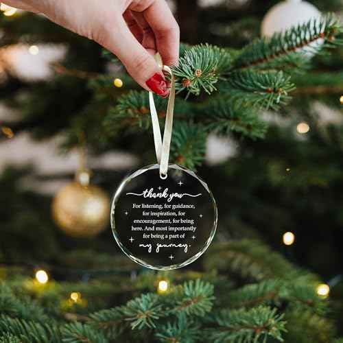 Thank You Gifts for Women, Boss, Coworkers, Manager, Teacher, Nurse, Mom, Friends - Coworker Appreciation Gifts for Birthday, Christmas - Thank You Christmas Ornaments - Glass Ornament