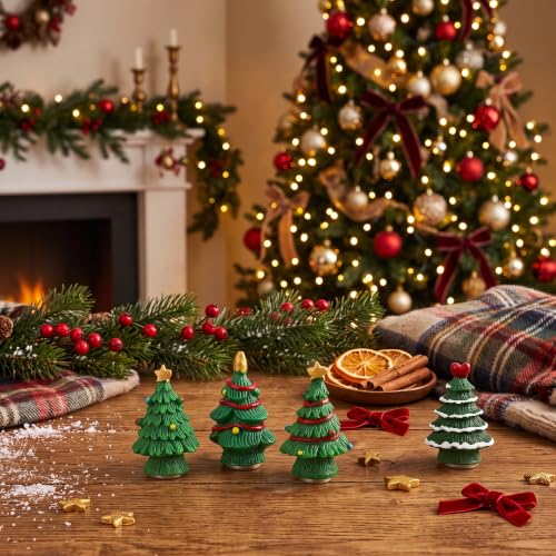 Christmas Tree Magnetic Door Hinge Heads Decorative Toppers (Set of 5) – Green