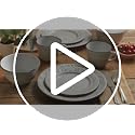 Pfaltzgraff Trellis White 16-Piece Dinnerware Set Service for 4 - Distressed White