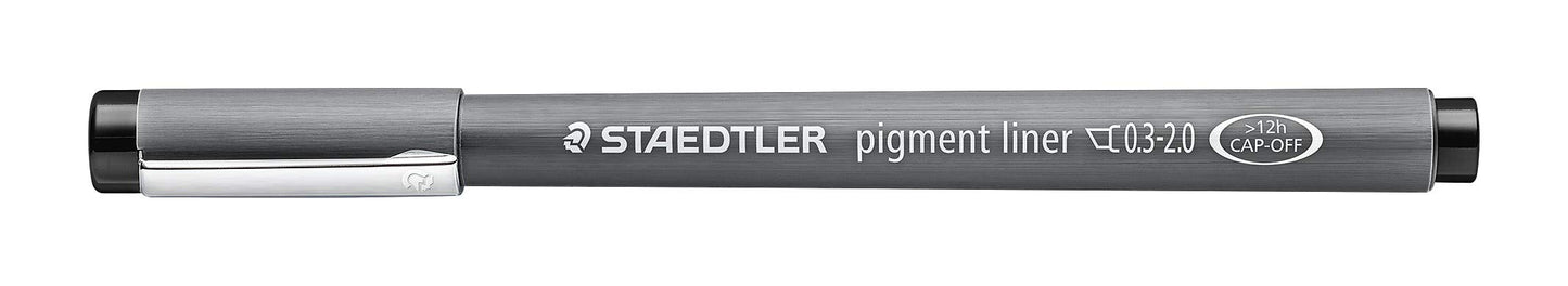 Staedtler Pigment Liner, Fineliner Pen for Drawing, Drafting, Journaling, 2mm, Black, 308 C2-9