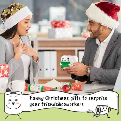 Funny Positive Crochet Animals Emotional Inspirational Support Christmas Birthday Gifts for Men Women Friend Brother Coworker Man Gifts, Mini Small Gag Handmade Knitted Cute Relaxing Stuff Desk Decor