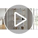 White Faux Marble 5-Tier Ladder Bookcase - Modern Open Shelving Unit for Home & Office