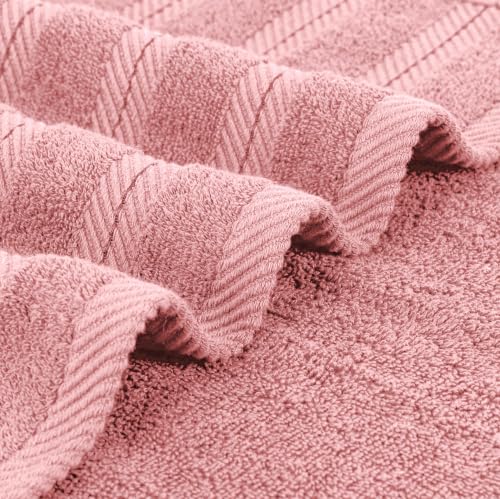 Dusty Pink Bath Towels 4 Pack 30x60 Inches - Premium Cotton XL Set